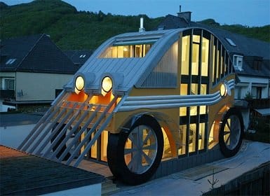 House shaped like a car
