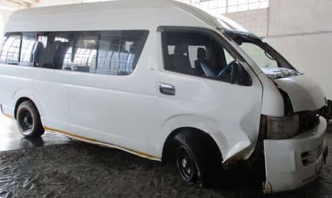 Smashed Toyota Quantum Taxi